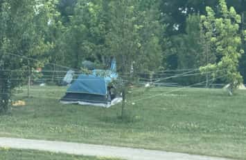 A tent set up at the encampment location on Grand Avenue East in Chatham. (Photo via change.org petition)