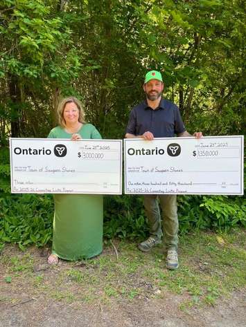 Huron-Bruce MPP Lisa Thompson with Saugeen Shores Mayor Luke Charbonneau (Photo provided by MPP Lisa Thompson)