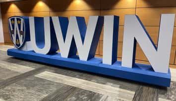 University of Windsor sign, January 2024. 